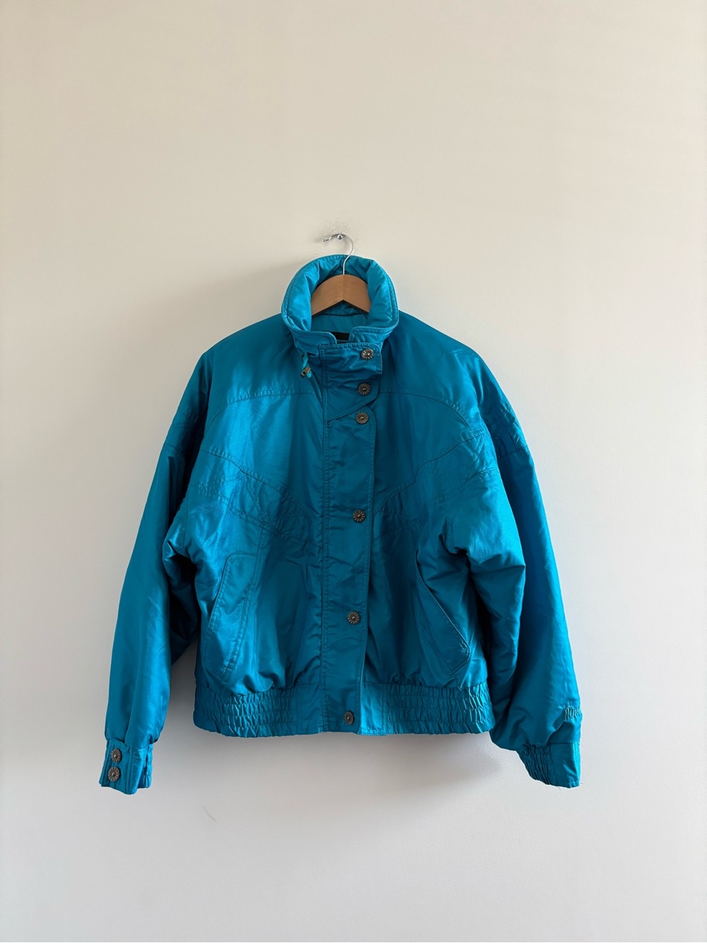 Vintage Nordica Jacket Turquoise Ski Parka Insulated Bomber Women 10 Outdoor 90s